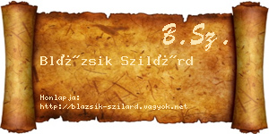 Blázsik Szilárd névjegykártya