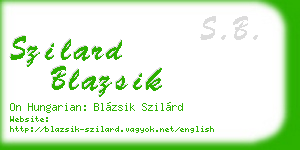 szilard blazsik business card